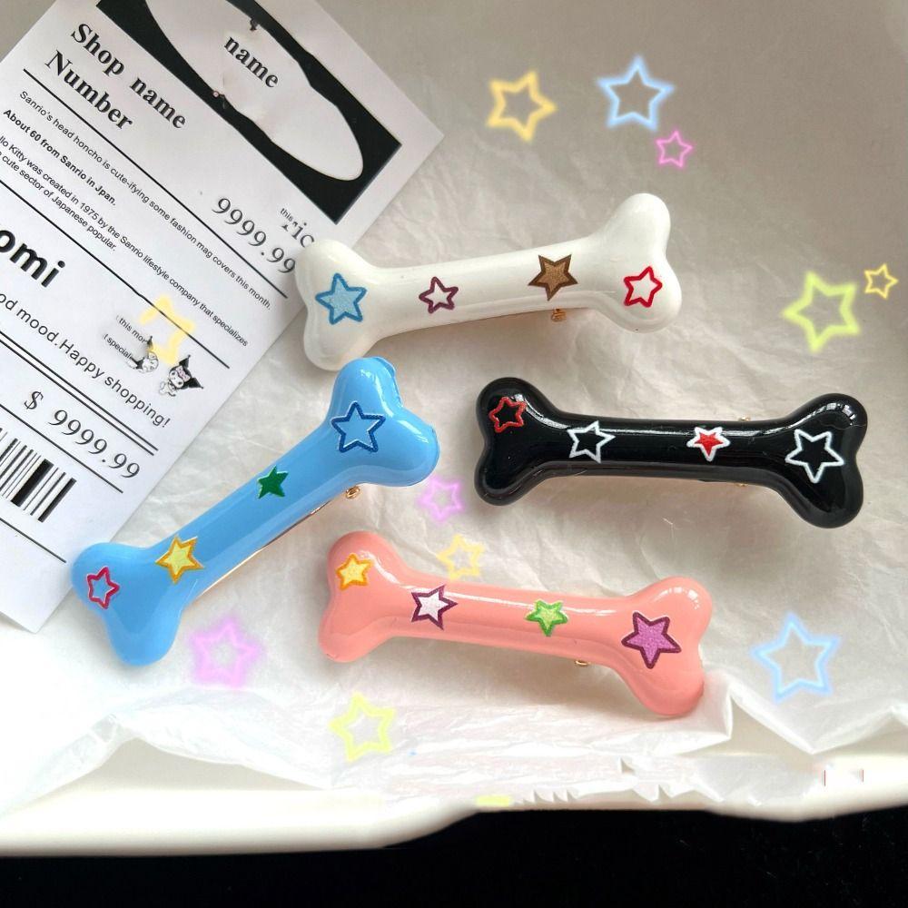 

Resin Duckbill Clip Pentagram Star Y2k Side Clip Sweet Bone Hair Clip For Women
