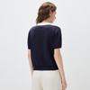 Silk Blend Short Sleeve Knit Cardigan for Women