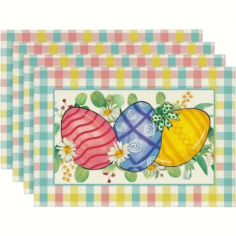 Velikonoční lněné prostírání Králík Velikonoční vajíčka Restaurace Obývací pokoj Domácí dekorace Stůl Protiskluzová podložka