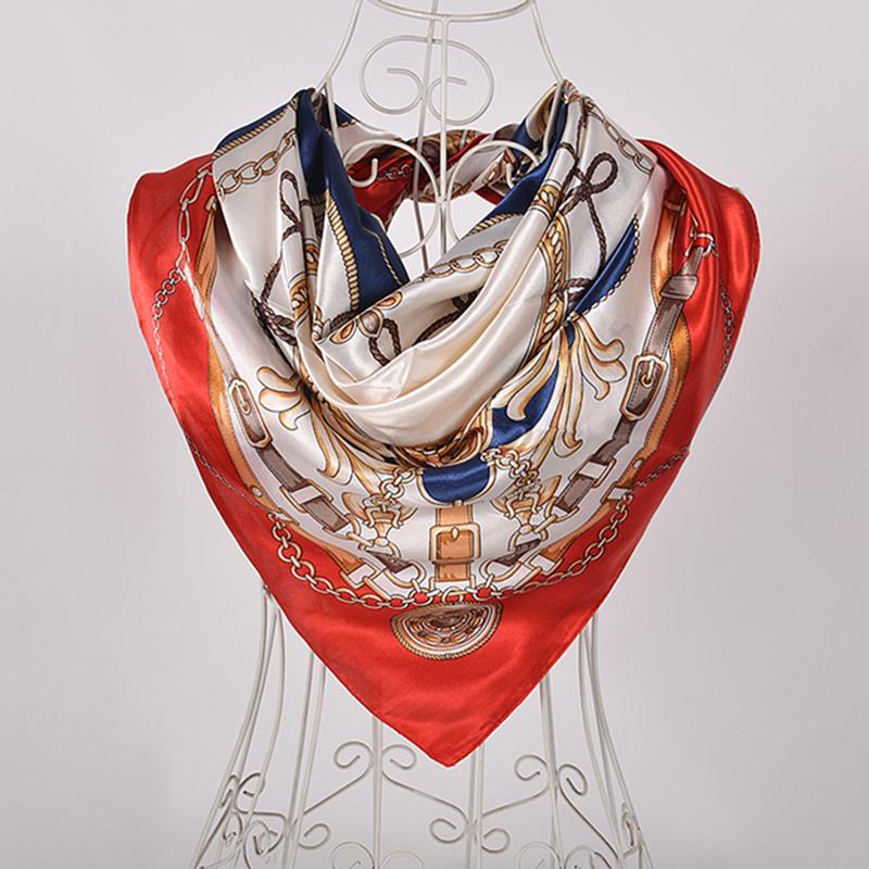 New Style Snakeskin Pattern Square Scarves Wraps Printed  Women Pink Blue Silk Scarf Shawl Unisex Muslim Silk Muffler