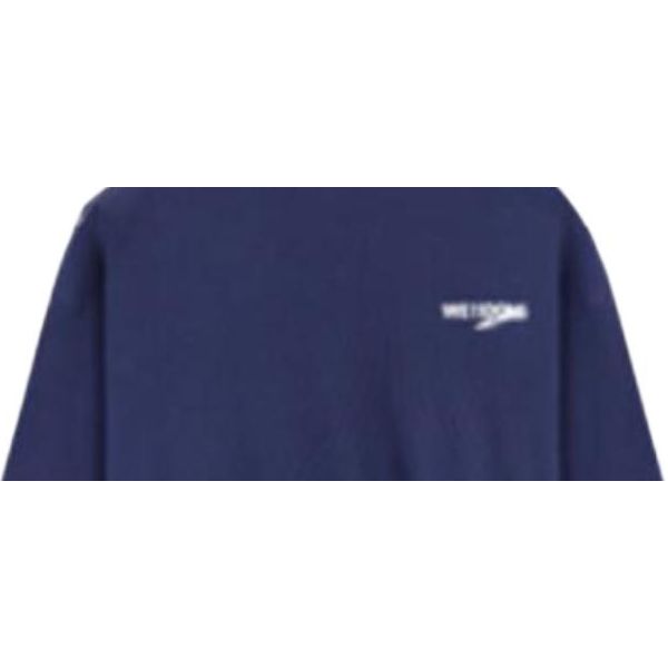 We11done Fw22 Solid Logo Print Sweatshirt Unisex Sweatshirt Navy-Blue WD-TS3-22-798-U-NV