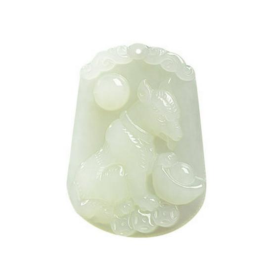 Hetian Jade Zodiac Animal Pendant - Certified Unisex Ornament