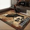 1PC Custom Name Eagle Perched On Skull Artwork. Theme Floor Mat Ideal for Living Room, Game Rooms, Office, Bedroom,Floor Mat Playful Design