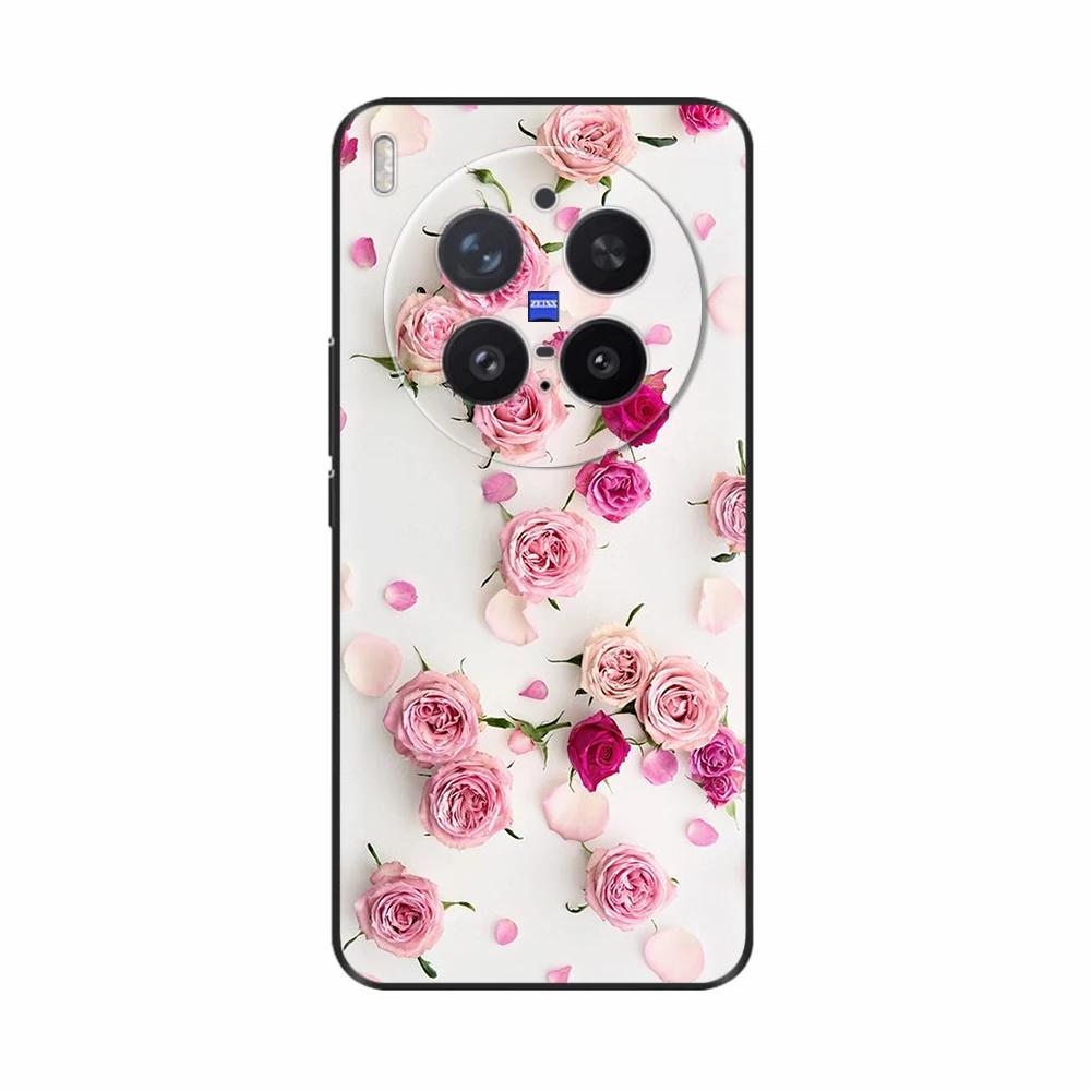 For VIVO X300 Pro Case Popular Flowers Cartoon Soft Silicone Phone Back Cover For Vivo X300 X 300 ShockProof Shell Bags Funda