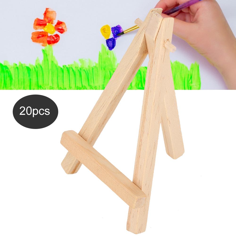 20Pcs Wood Easel Artware Mini AFrame Natural Wood Display Tripod Holder for Decoration Exhibit Props