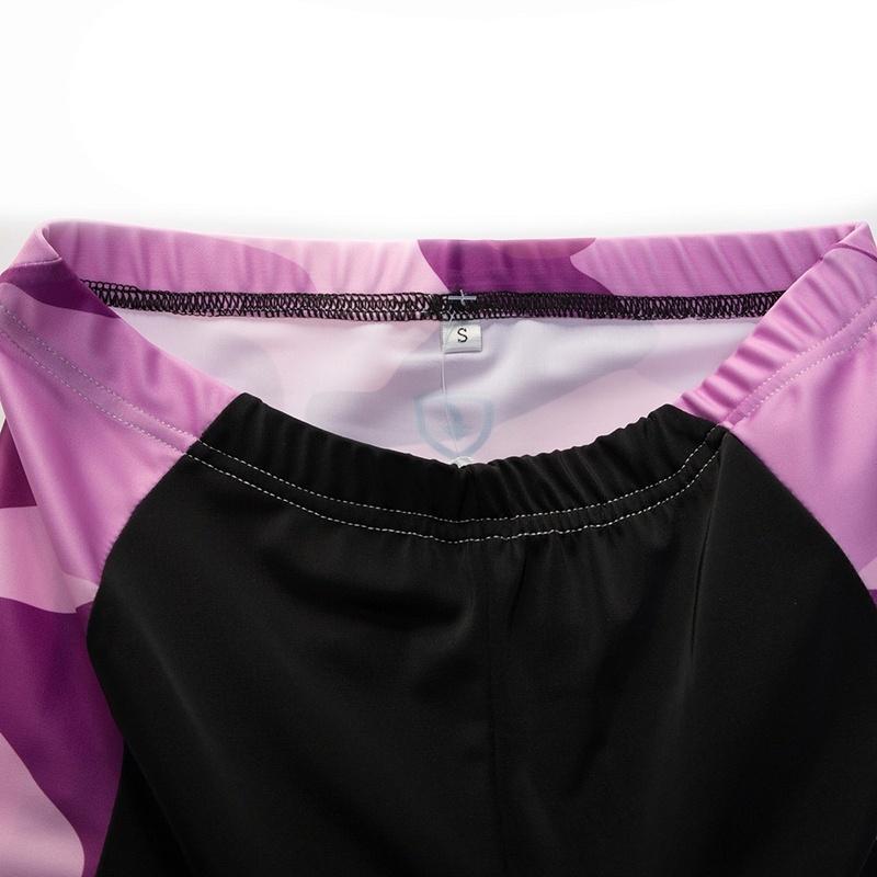 Quick Dry Short Sleeve Cycling Jersey White Bib Pants Bicycle Clothing Set Sport Jerseys Camouflage Pattern Women Cycling Clothes Suits