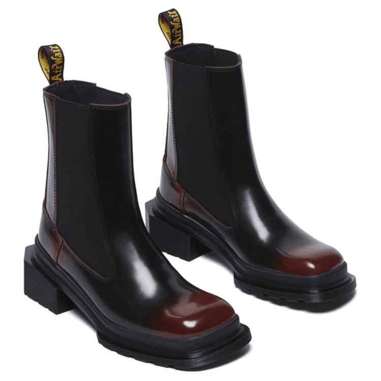 Dr. Martens Leather Minimalist Fashion Chelsea Boots Women boots Black Red 32071770
