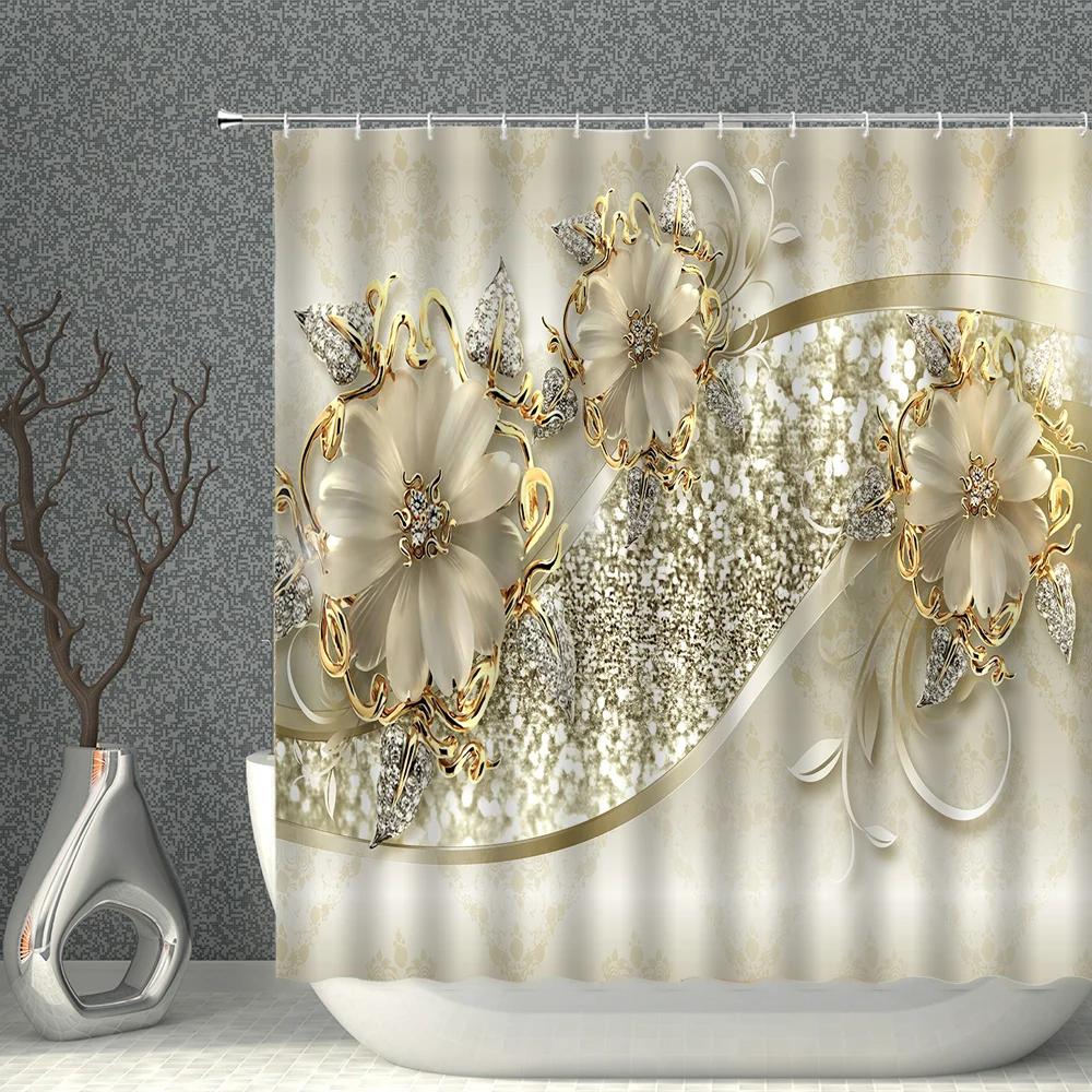 Impression 3D Fleur Réaliste Oiseau Poisson Paons Papillon Décoration de Maison Rideau de Douche Imperméable Rideaux de Fond Suspendus