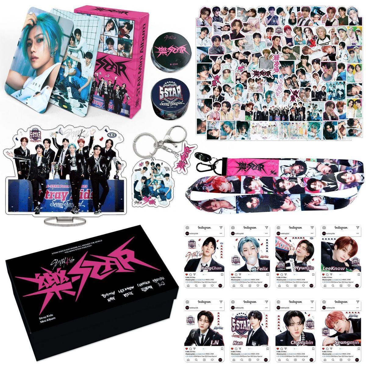 StrayKids карма Подарочный набор Стоячая фигурка Наклейка Мини-карточка Брелок Набор Рождественский подарок DOIT SZAR