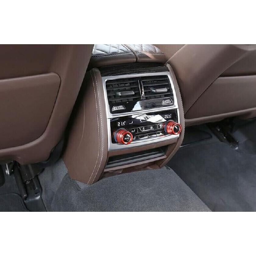 Fits For BMW 5 Series G30 2018-  Red Aluminum Rear Ac Knob Cover Trim 2X