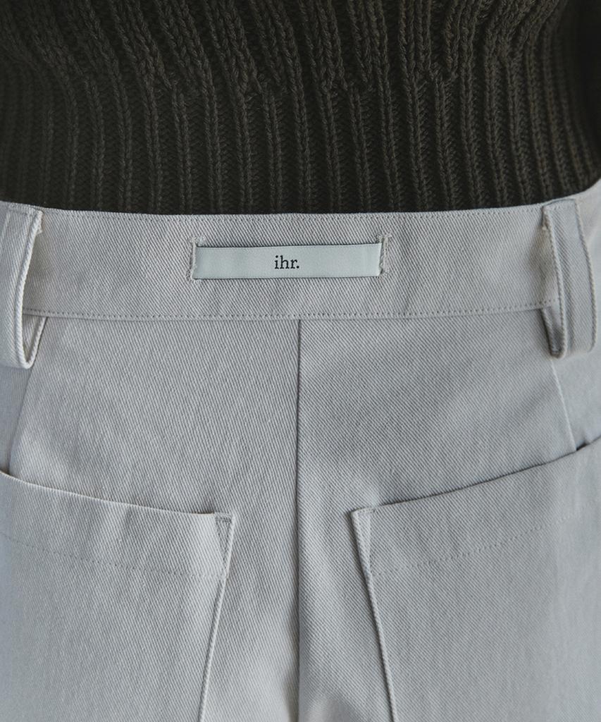 IHR Side Tuck Cotton Pants / Light Gray