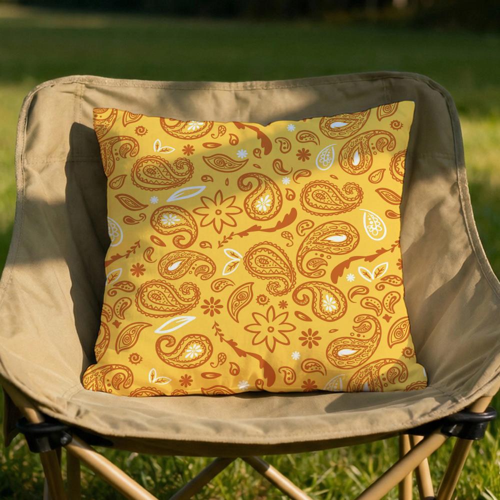 Color Paisley Pattern Cushion Cover Soft Reversible  Durable Pillow Cover  MultiScene Use for Home  Car Daily Comfort