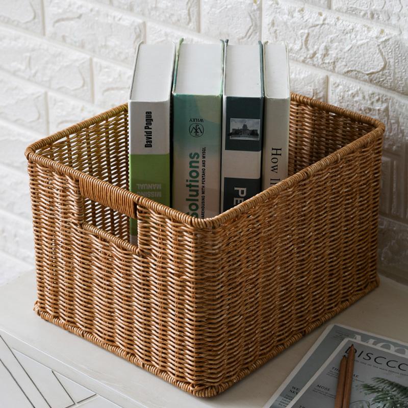 Handgewebte Aufbewahrungsbox Großer Korb Gewebte Kleidungsaufbewahrung Küche Schlafzimmer Wohnzimmer Kleidung Lebensmittel Kleinigkeiten Organizer