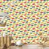 Wallpaper Colorful cars in retro style for living room and bedroom 50x1000