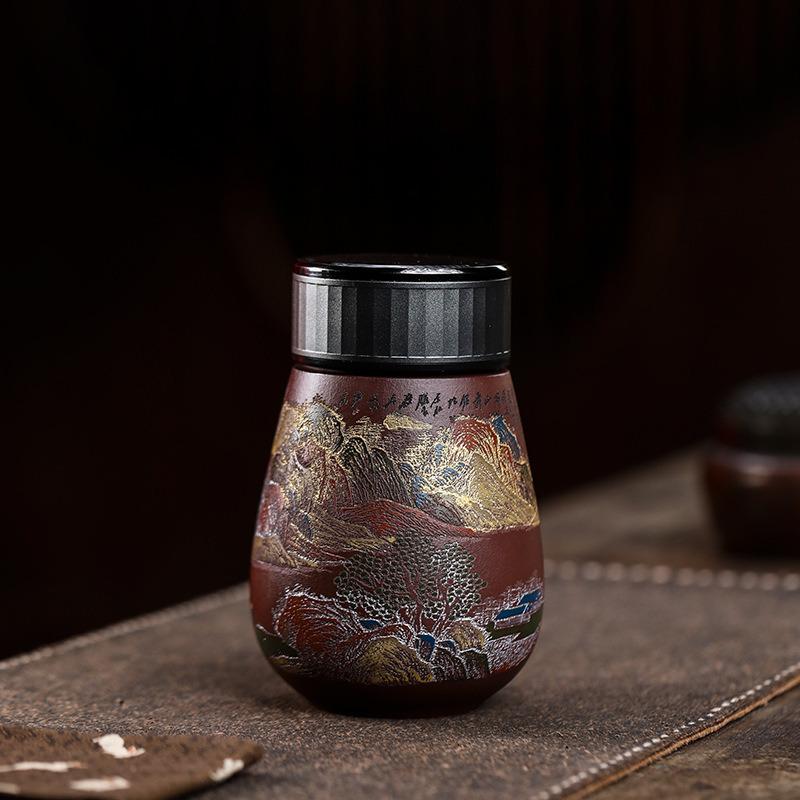 

400ml Yixing Purple Clay Mountains Of Gold And Silver Coffee Mug Latte Cereal Mug Afternoon Tea Mug Office Water Cup Teaset Gift