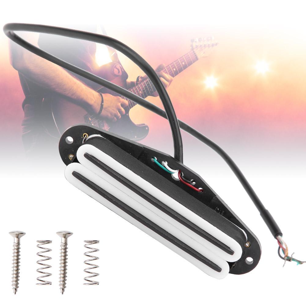 Tonabnehmer Kleine E-Gitarrenteile Musikinstrumentenzubehör für ST DualRail 11K Widerstand(Weiß Schwarz-Schiene )