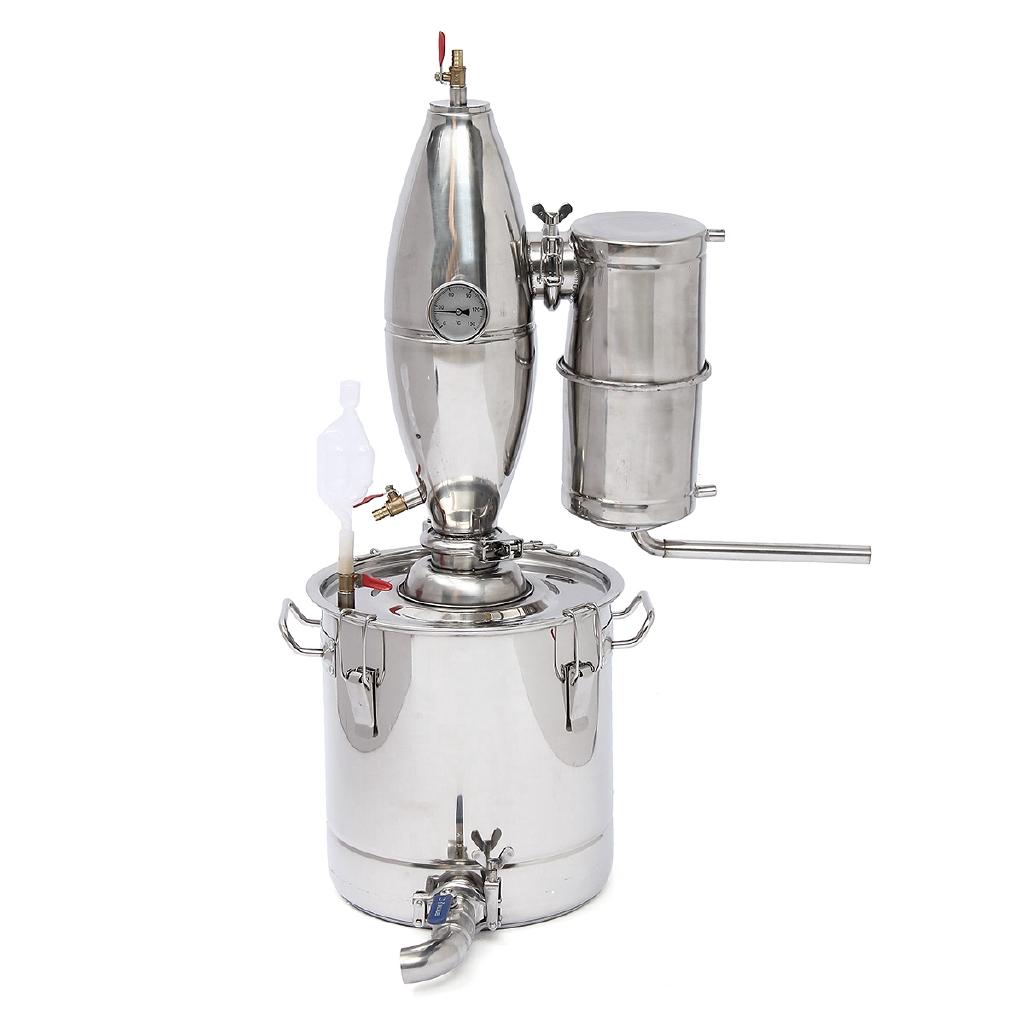 20L Alcohol Distiller Wine Maker Brew Hit Home 304 Stainless Moonshine Boiler