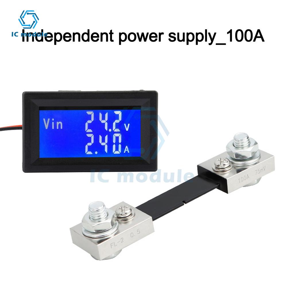 LCD DC DC Meter Head 75mV Digital Display Dual Display Voltage Current Temperature RS485 High Current Modbus Protocol