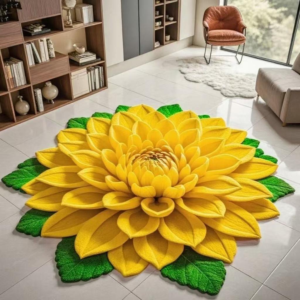 Irregular Flower Shaped Living Room Carpet Decorative Mat Bedroom Bedside Carpet Bathroom Foot Pad