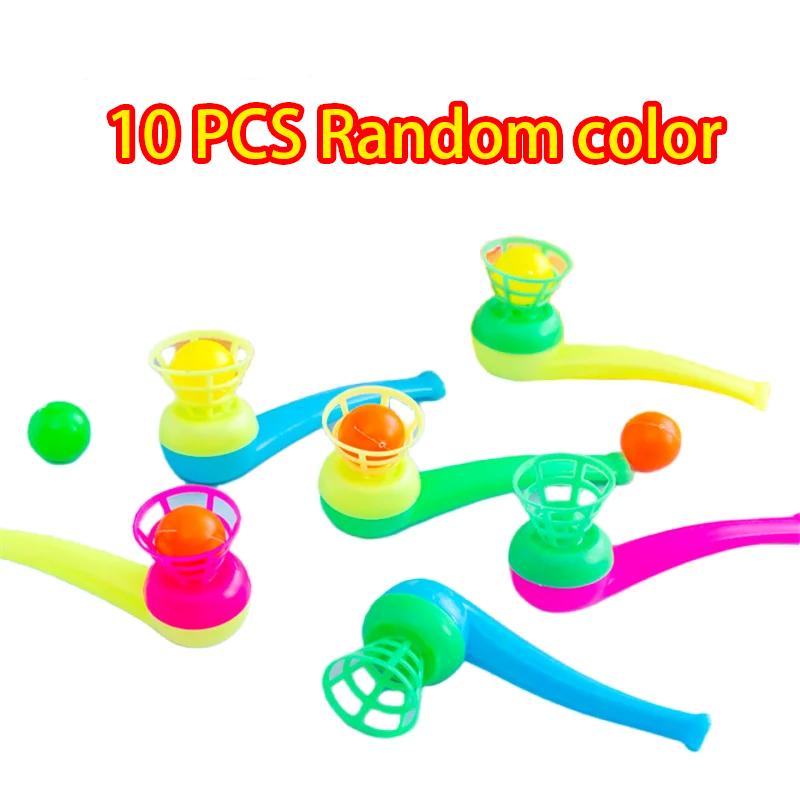 5-30Pcs Suspended Blow Pipe Blow Ball Rod Game Children Balance Training Floating Blowing Ball Magic Dangling Family Kids Toy