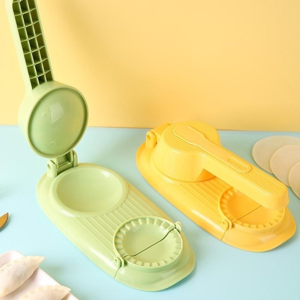 2PCS with Handle 2 In 1 Dumpling Maker Plastic Dough Presser Dumpling Skin Maker Pastry