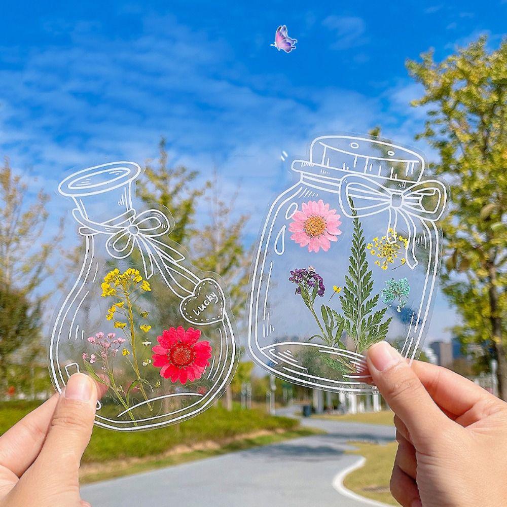 DIY Materials Dried Flower Stickers Handmade Flower Page Bookmark DIY Dried Flower Bookmarks Kids