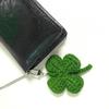 Four-leaf clover keychain lucky handmade knitted group gift