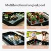 Camping Foot Rinse Tray Portable Outdoor Shower Pan with Raised Wall PVC Water Collection Design for Travel Cleaning and Pet Wash Tasks