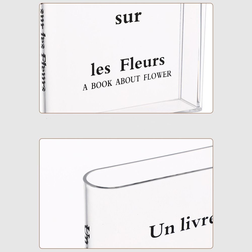 Aesthetic Book Letter Acrylic Vase Modern Clear Book Vase Hydroponic Decorative Vase Desktop