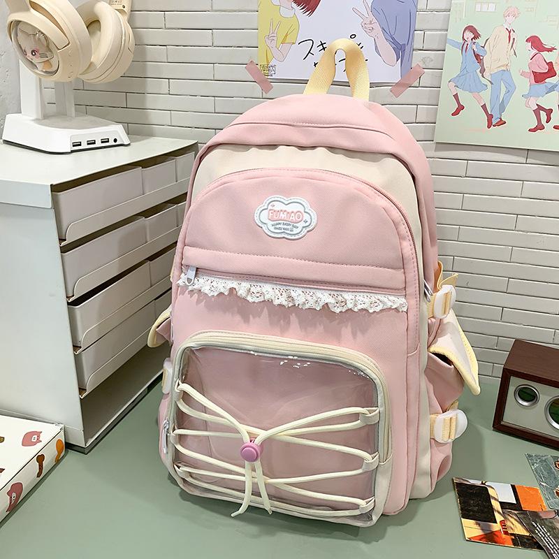 Schoolbag for Women Large Capacity High School Junior High School College Backpack Korean Style Trendy Travel Leisure Backpack College Backpack