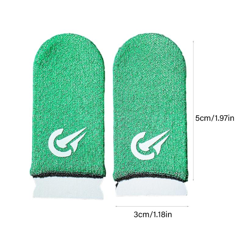 Breathable Silver Fiber Touch Display Finger Covers 360 Degree Fit Anti Slip Gaming Accessories for Mobile Devices 2pcs