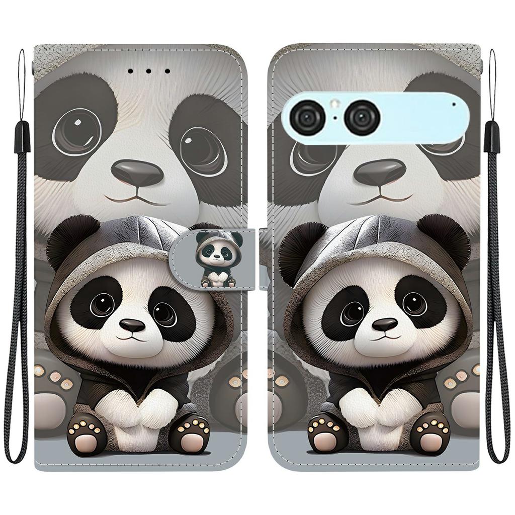 For Sony Xperia 10 VII Wallet Case Pattern Printing Leather Stand Phone Cover with Strap