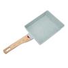Mini Frying Pan Green Square Non Stick Aluminum Alloy Evenly Heated Egg Frying Pan for Home