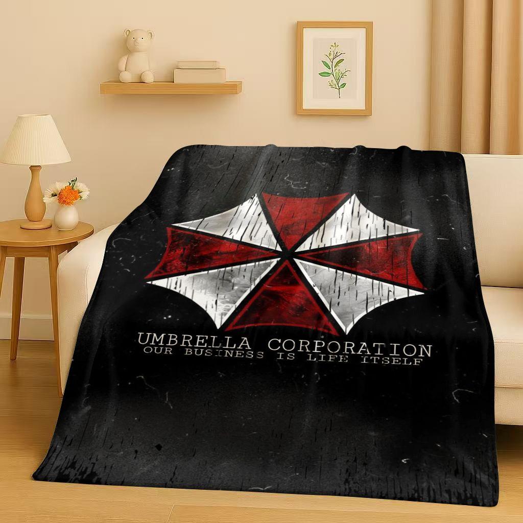Leon R-Resident Evil Game Cartoon Gamer Flannel Blanket,Ultra Soft Warm Plush Throw for Home Bedroom Bed Sofa Cover Picnic Kids