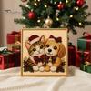 Winterwunderland Kreativaktivitäten Weihnachten Kunst-Kit mit künstlichen Perlen, Xmas Hut Katze Hund Malerei DIY Themenprojekte 3D Welpen Perlen Bastel-Kit für Erwachsene,