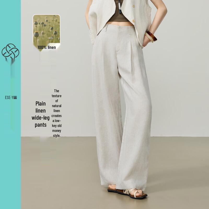 Women s 100% Linen Wide-Leg Pants 26