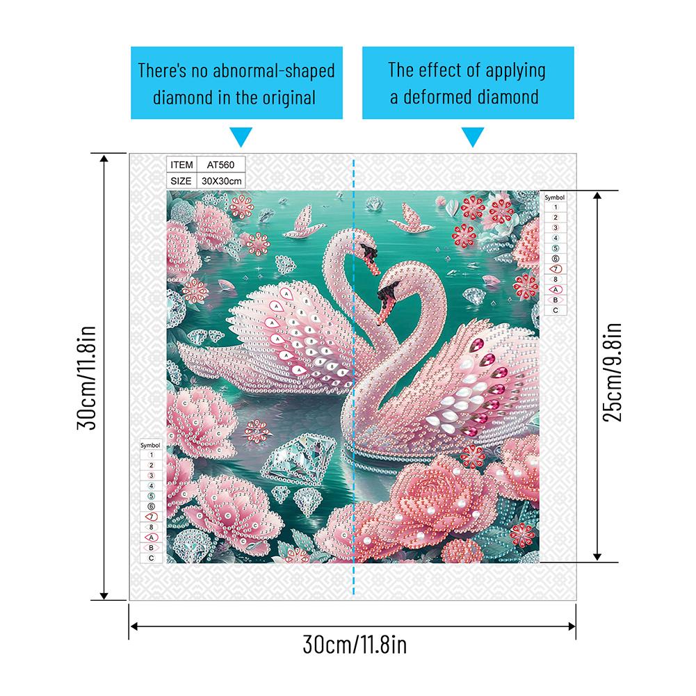 5D DIY Partial Special Shaped Drill Diamond Painting Kit Swan Home Decoration