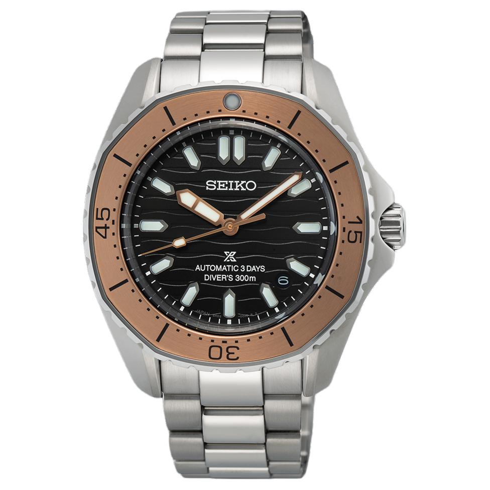 SEIKO Prospe 300m Waterproof Automatic/Manual Mechanical Movement Stainless Steel Strap Watch 41.3mm SPB485 Black Dial