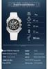 OFNS Men's Six-Needle Chronograph Quartz Watch with Luminous Bar Markers, Square Face, Waterproof, and Calendar.