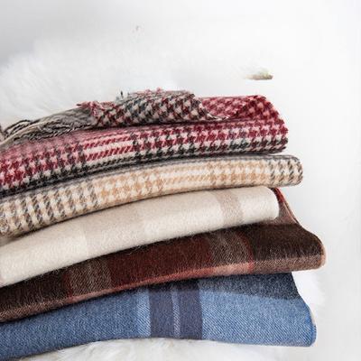 Reiner Wolle High-End Schal Karomuster Herbst und Winter Langer Schal Paar Warm Mode Vielseitiger Schal