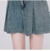 Trendy High-Waisted Pleated Denim Shorts for Women - Casual, Versatile A-Line Jeans for Spring/Summer