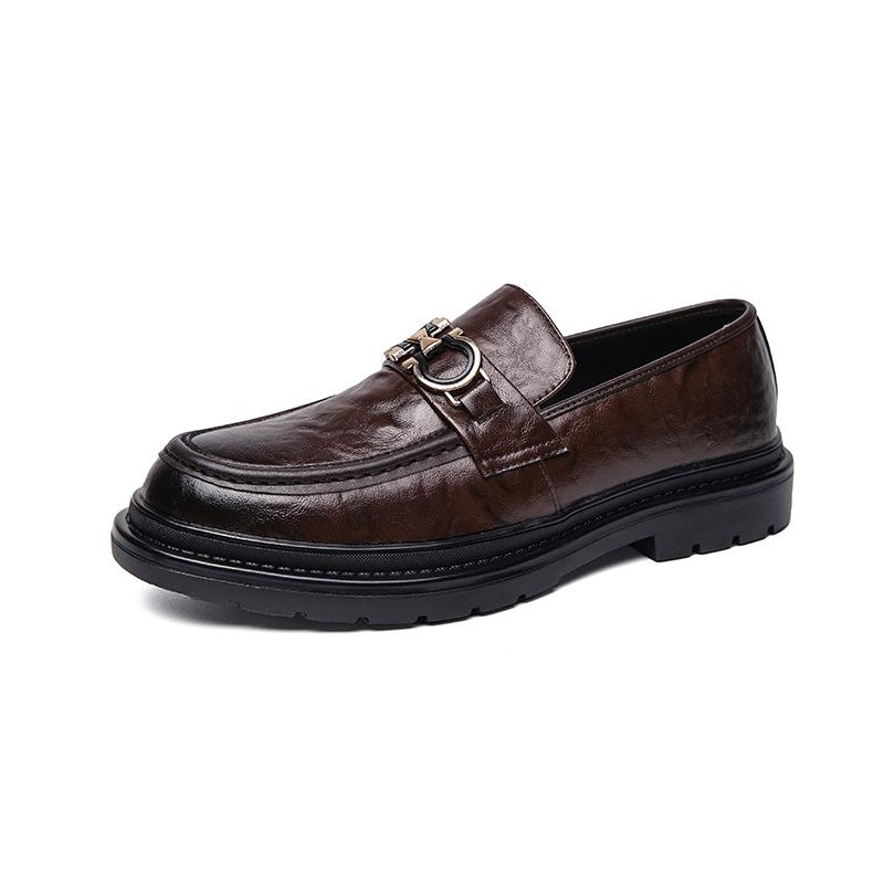 Men's Business Dress British New Soft-soled Soft Leather Work Dress Shoes Casual Leather Shoes Men