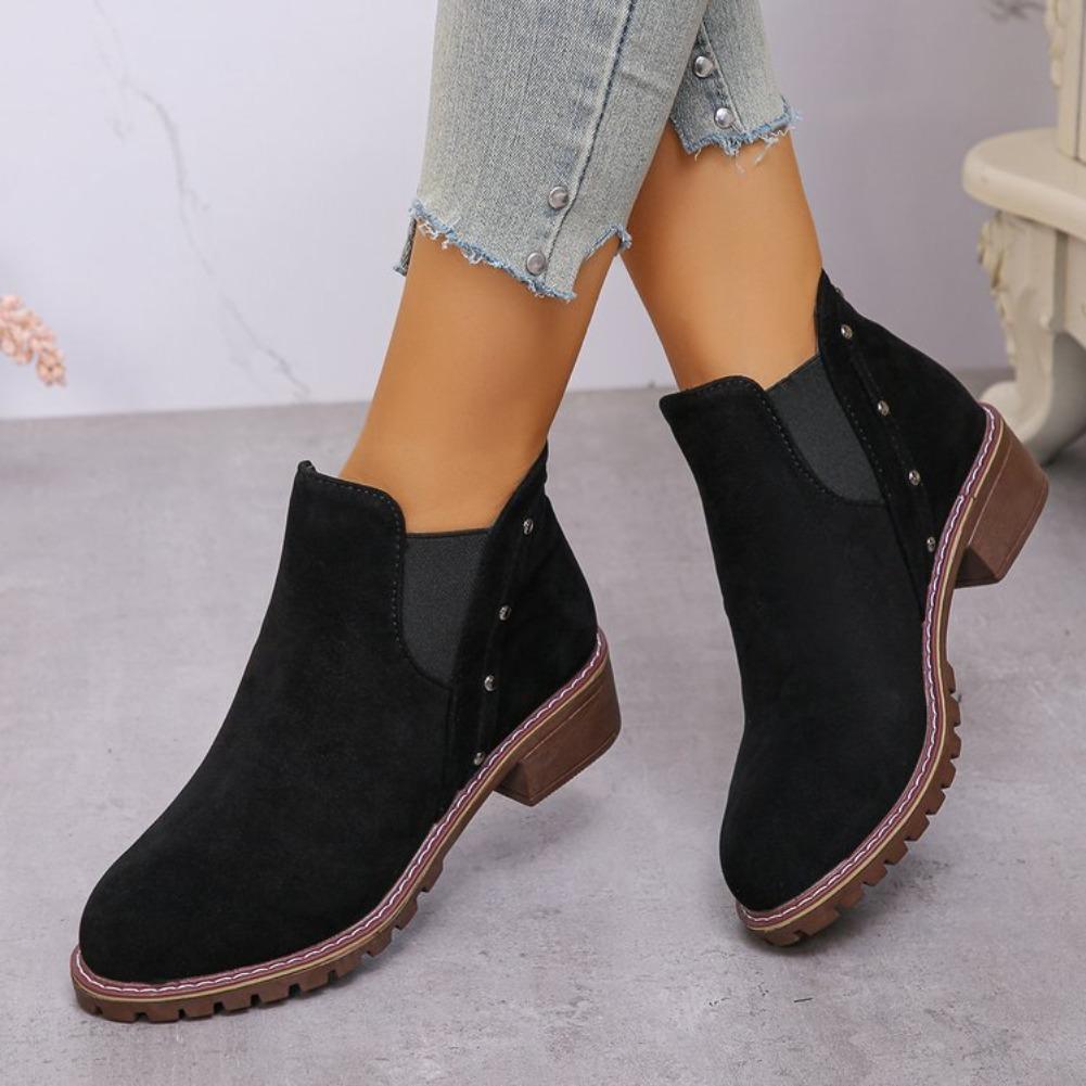 Women'S Boots Promotion Women Shoes Thick Heel Thick Soled Short Boots Fashionable One Foot Outdoor Casual As Tendencia