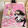 1PC Puella Magi Madoka Magica Print Flannel Blanket, High Quality All Seasons, Home Decor, Warmth and Comfort, Perfect for Christmas Gifts