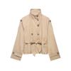 Europäischer und amerikanischer Stil, neue Damenbekleidung, modisch, vielseitig, doppelreihiger Schnür-Langarm-Trenchcoat für Damen