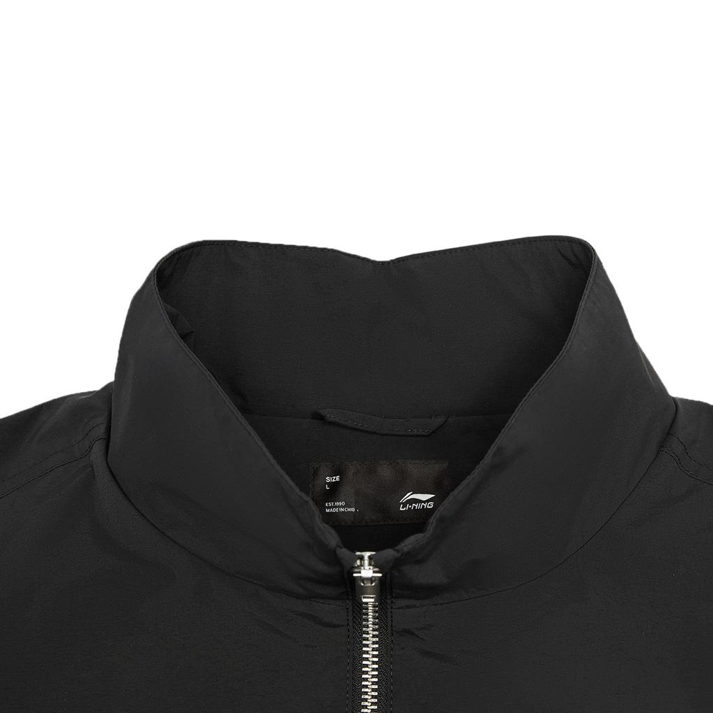 Li Ning Sports Lifestyle Series American Retro Casual Fashion Versatile Solid Color Loose Stand Collar Couple Jacket Unisex Jacket AJDW095-1