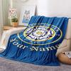 1PC Custom Name Leeds United Football Club Patterned Flannel Blanket For All Seasons for Home Decor Warmth and Comfort Gifts Holiday Present -HE148