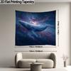 2D Flat Celestial Whale Wall Hanging, Deep Blue Cosmic Ocean Scene with Bright Whale and Starry Night Sky, Horizon, 1 Pc.