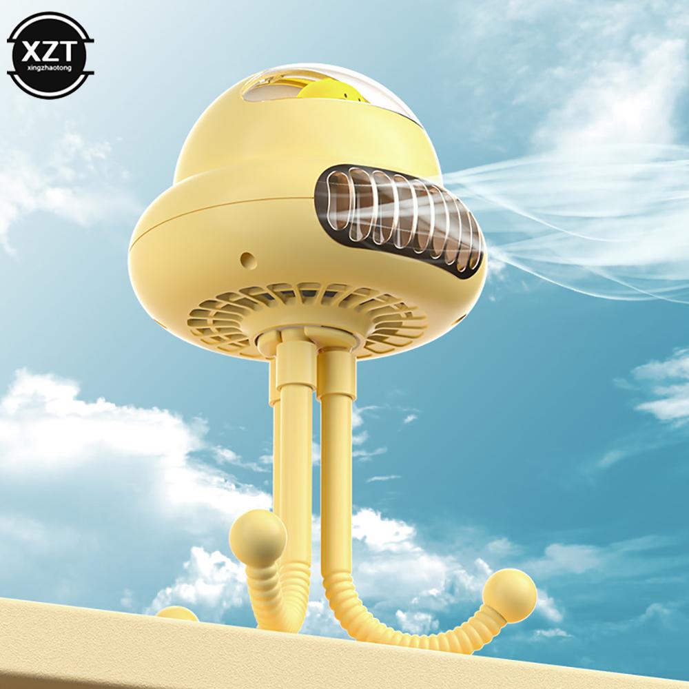 

Portable Bladeless Stroller Fan 4000mAh USB Rechargeable Handheld Outdoor Air Conditioner Mute 4-gear Folding Desktop Air Cooler