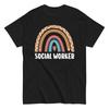 Social Worker Leopard Rainbow T Shirt Work Appreciation CSW